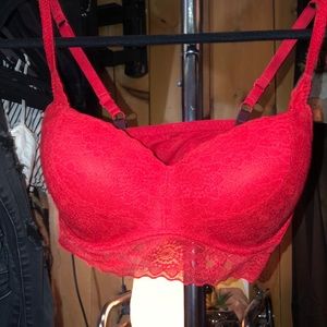 red VS bralette